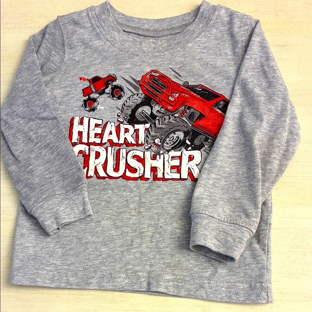 ❤️🚚Gray Heart Crusher Kids Shirt